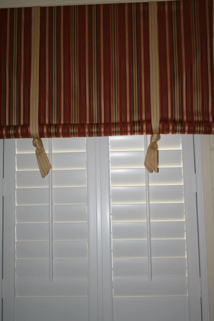 Valance and shutters, bedding, pillows and more