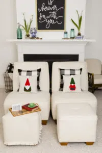 Family Room Facelift, Upholstery, Sunbrella Fabric #upholstery #buffalocheck #gnome #familyroom
