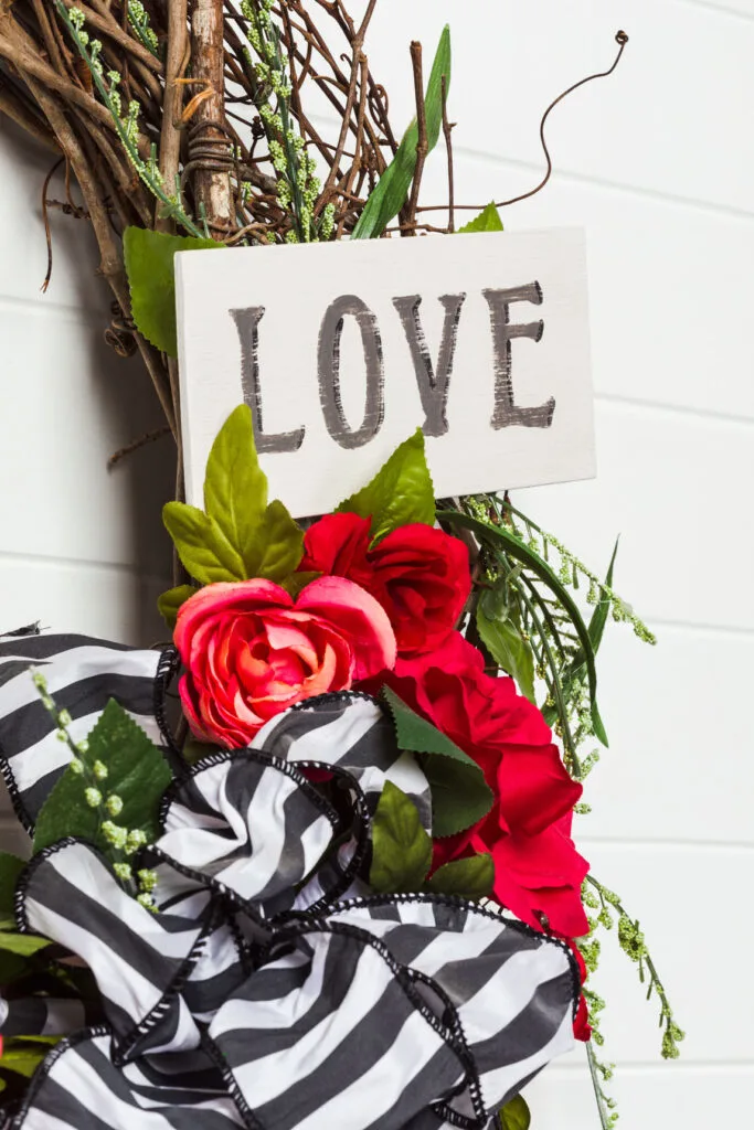 Rose Wreath with sign