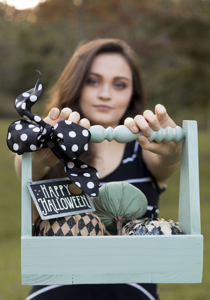 Olivia with our favorite Halloween tote