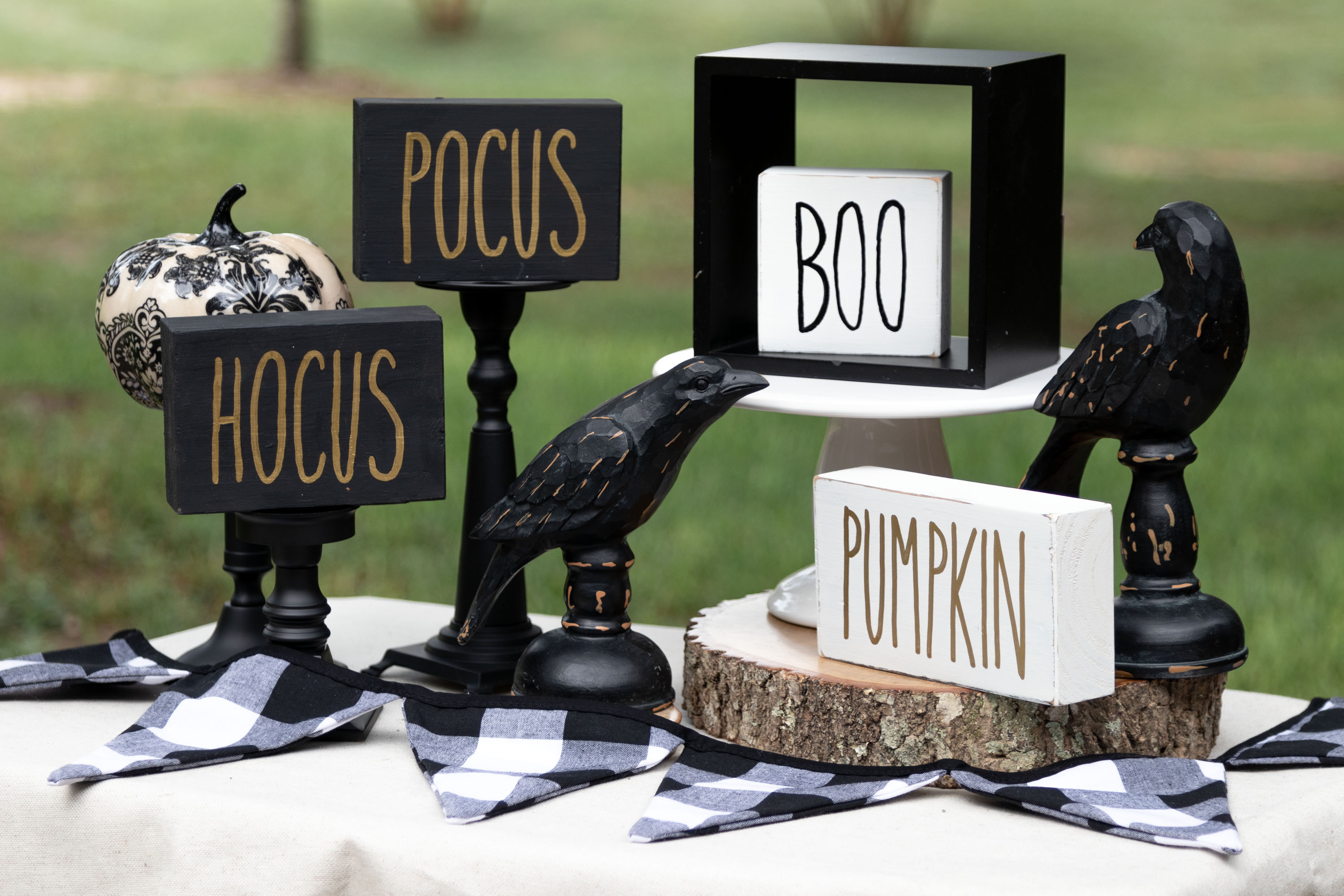 Rae Dunn Inspired Fall Signs and Halloween Block Signs