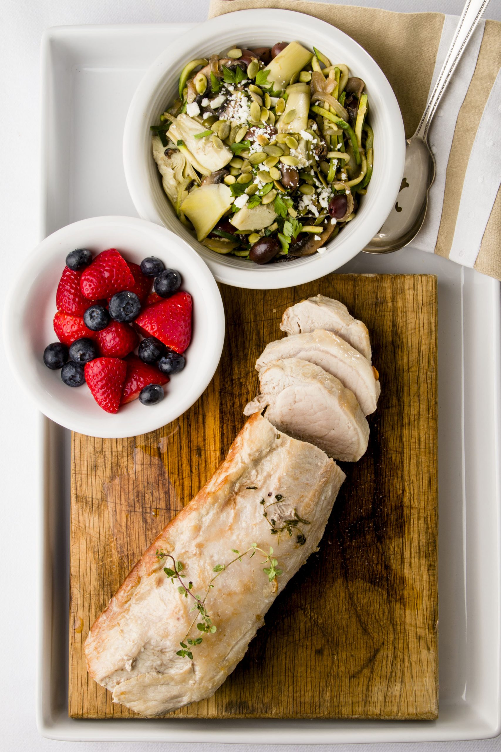 Pork tenderloin zoodles medley Easy Inexpensive healthy meals