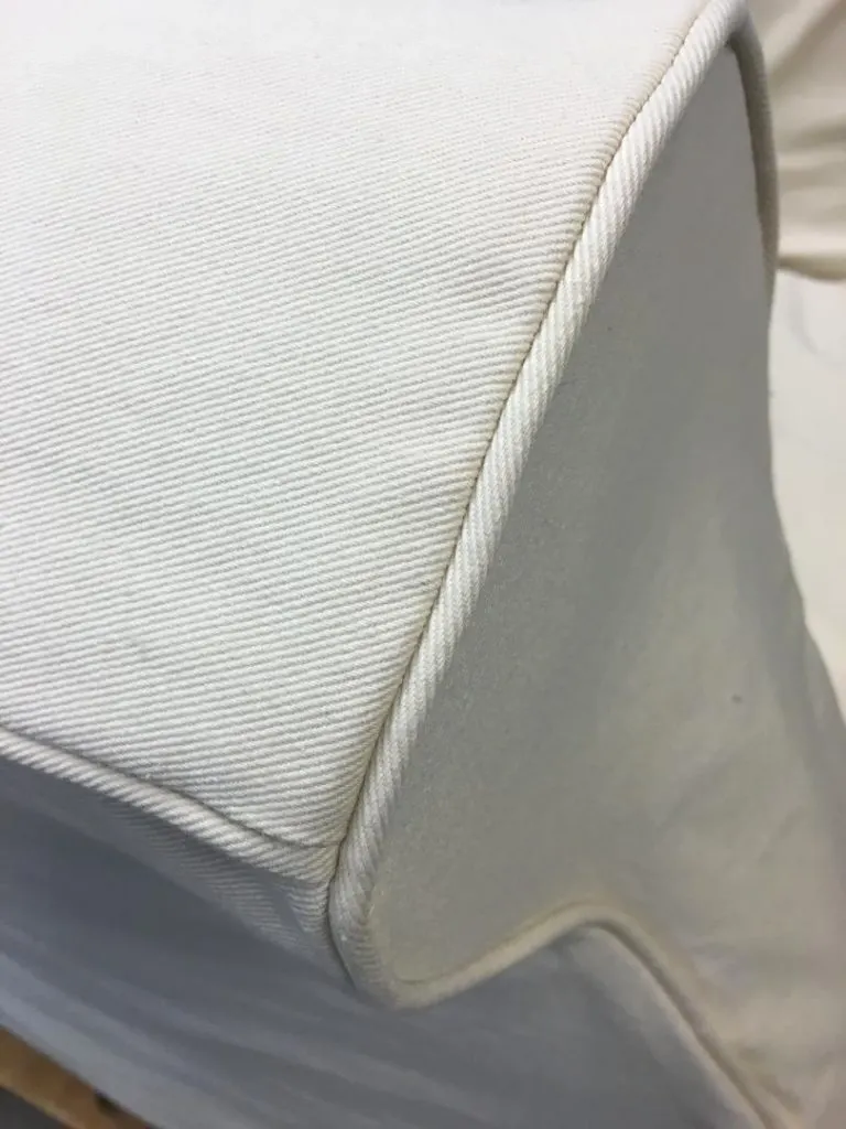 Chair Slipcover Arm white cotton twill fabric