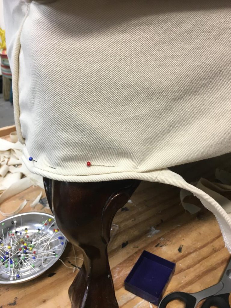 Checking my cord placement, Cotton Twill Slipcover, Transformation 