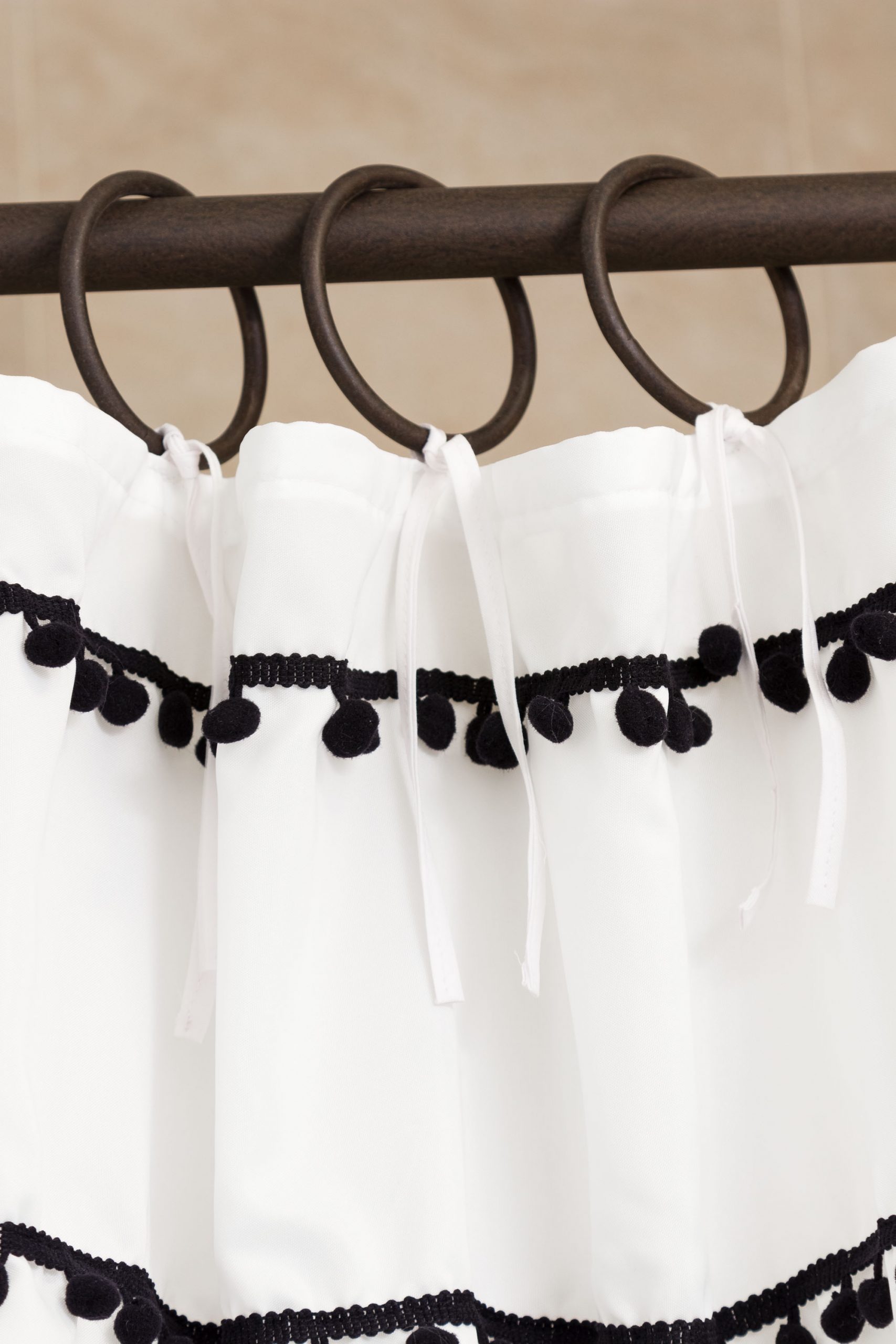 Shower curtain ties, bathroom update, Boho style budget friendly