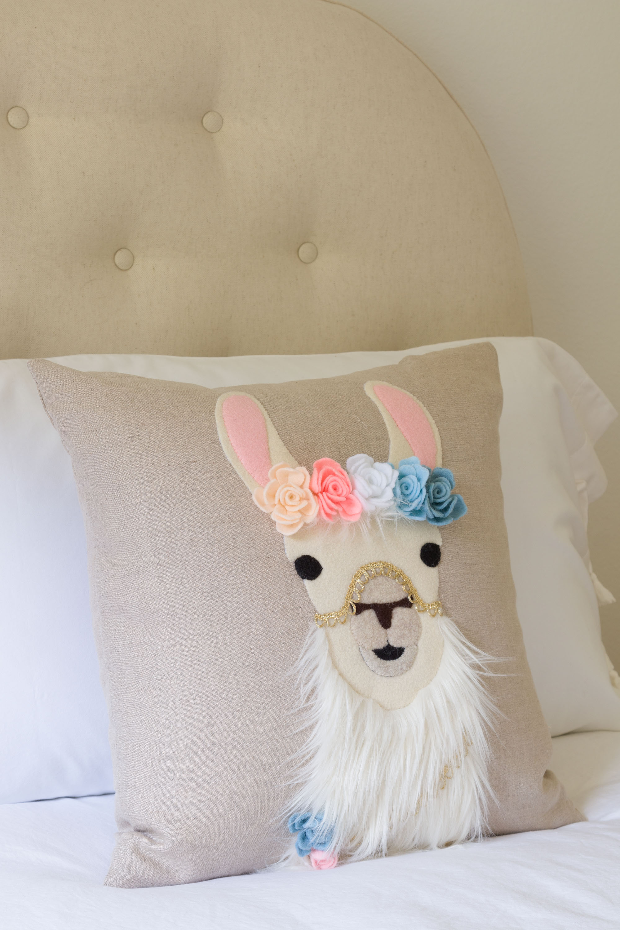 llama fur pillow