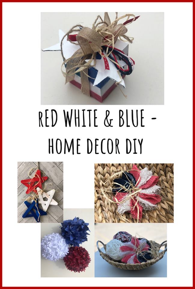 Red, white and blue home decor DIY, learn how to craft these easy 4th of July decorations. Learn more... Red, white and blue home decor DIY