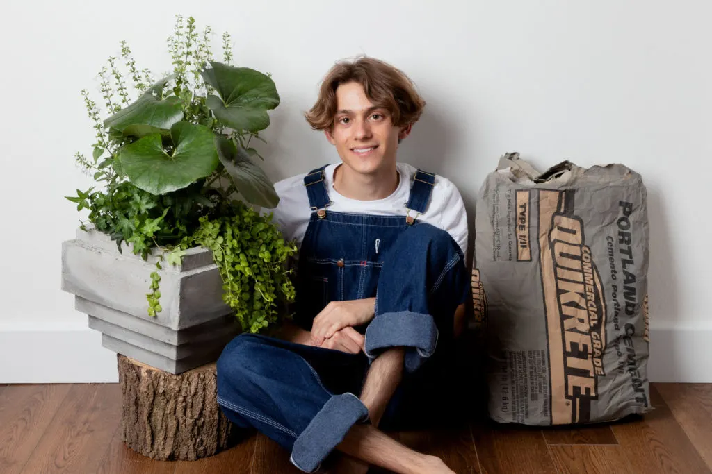 Sean with his concrete planter 