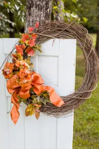 Pumpkin grapevine wreath