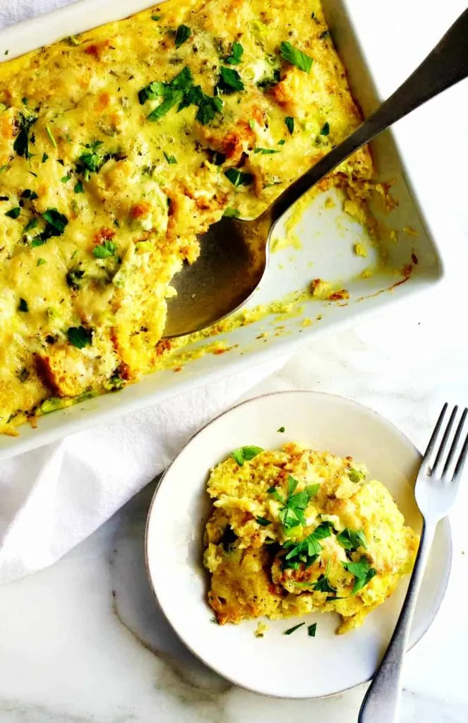 Savory Cornbread Bread Pudding