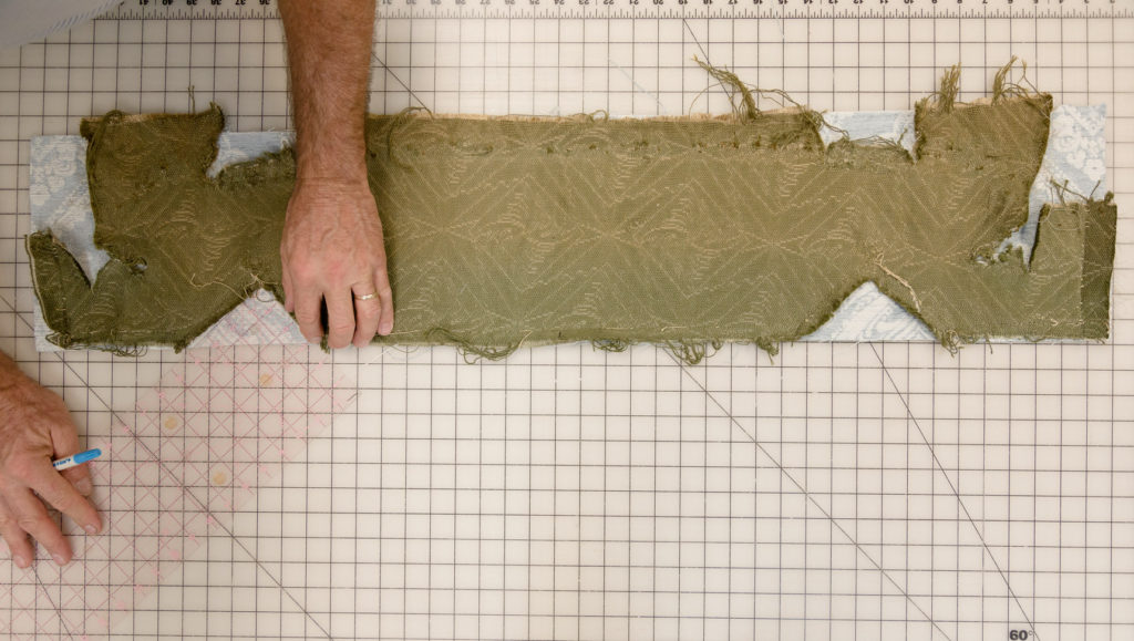 Cutting out fabric pieces