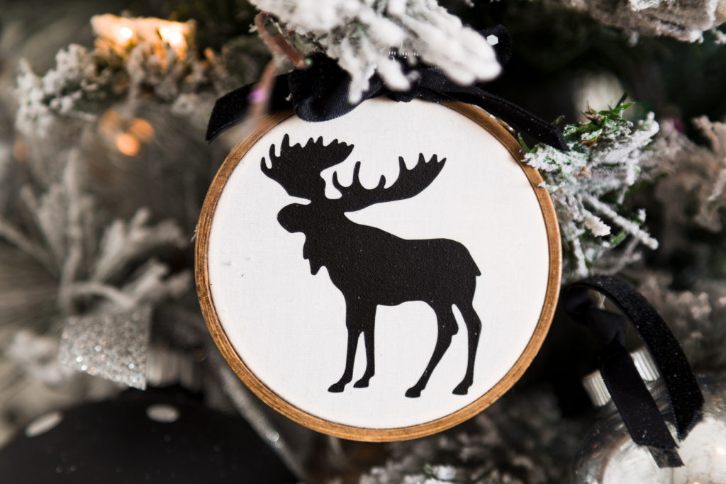 Moose embroidery hoop DIY ornament 