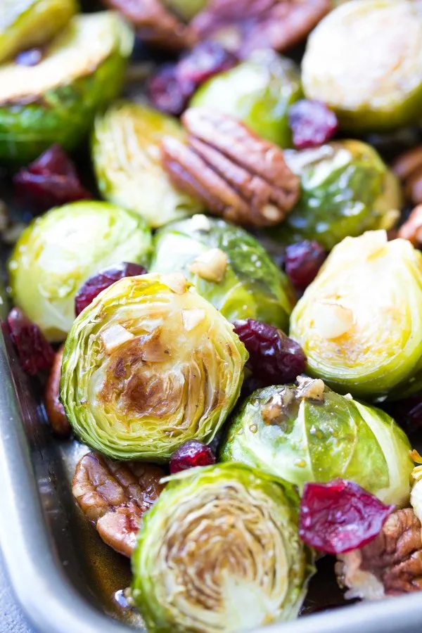 Maple Balsamic Roasted Brussels Sprouts 