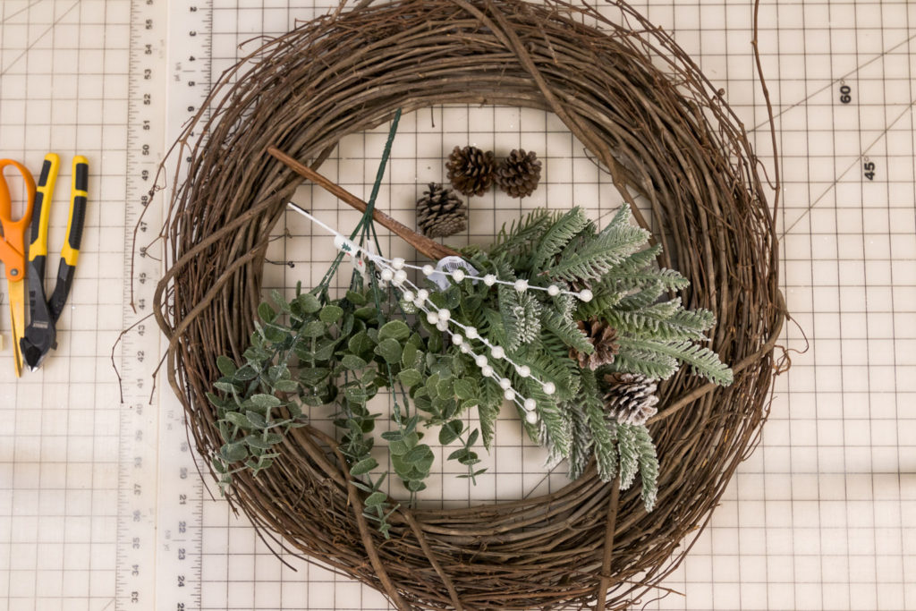 DIY Christmas wreath supplies