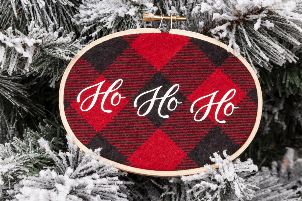 Ho Ho Ho Cricut homemade ornaments