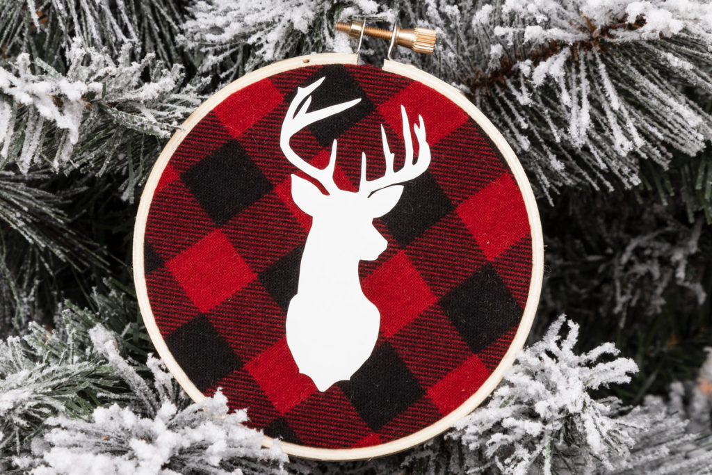 Reindeer Ornaments Circut and Buffalo Check