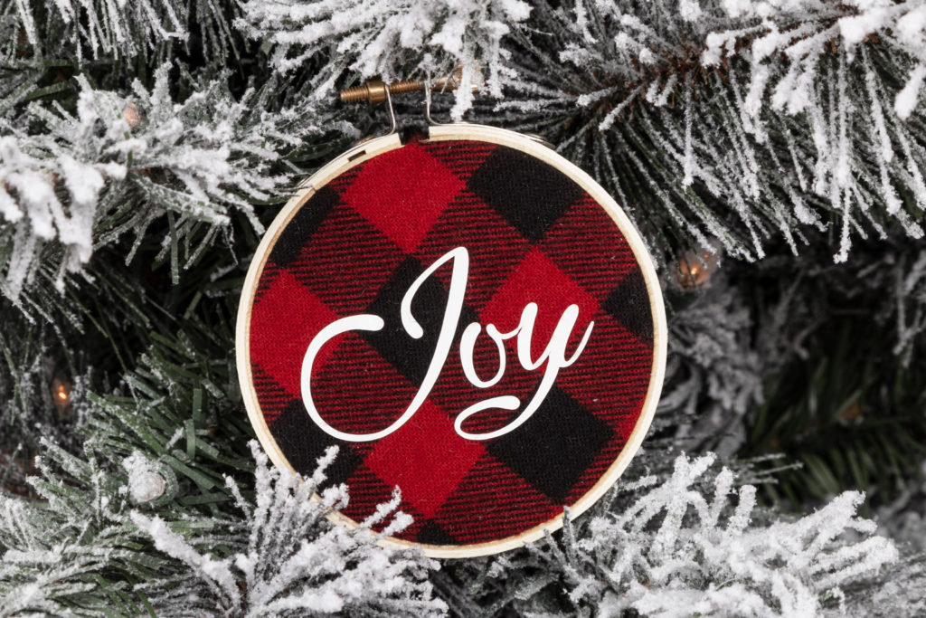 Joy Embroidery Hoop Ornament