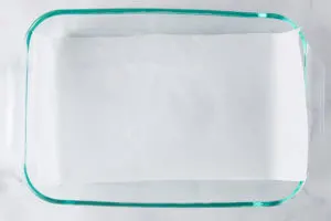 Pyrex Pan with Parchment Paper