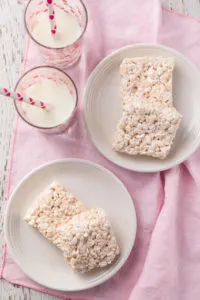Rice Krispie Treat squares and milk - after school snack