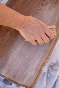 Sanding the old finish