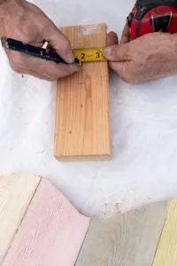 Marking the placement for the bunny on the stand block