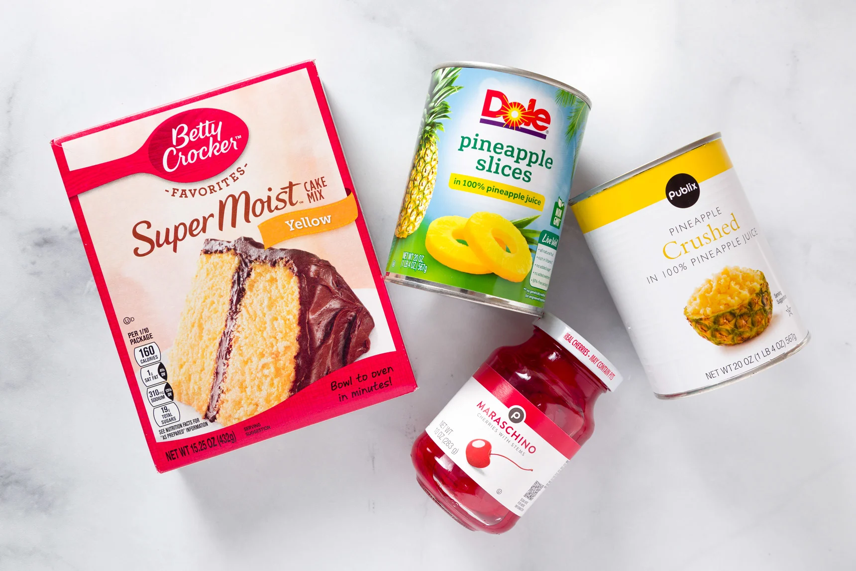 Pineapple cake ingredients