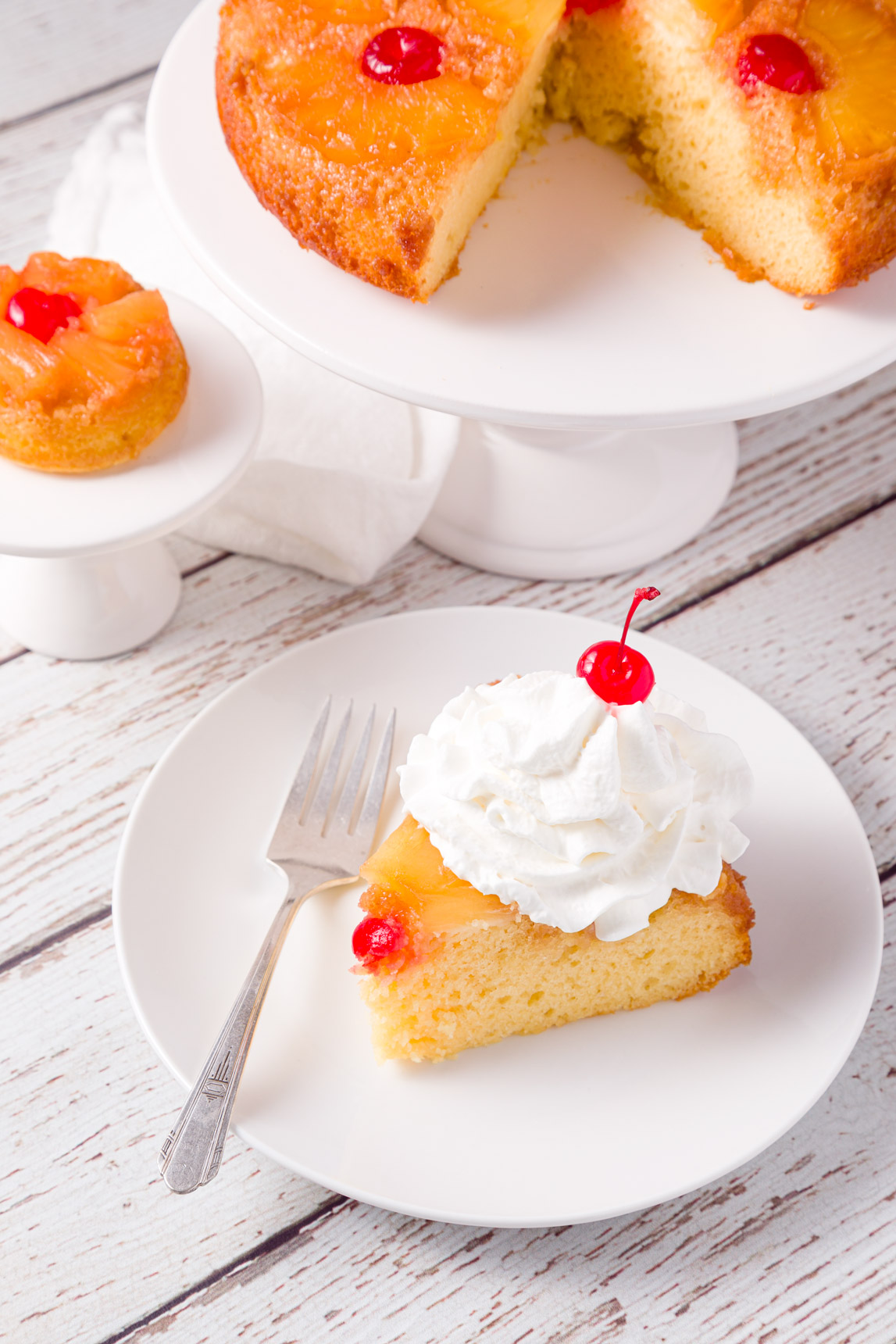 pineapple cake with whipped cream