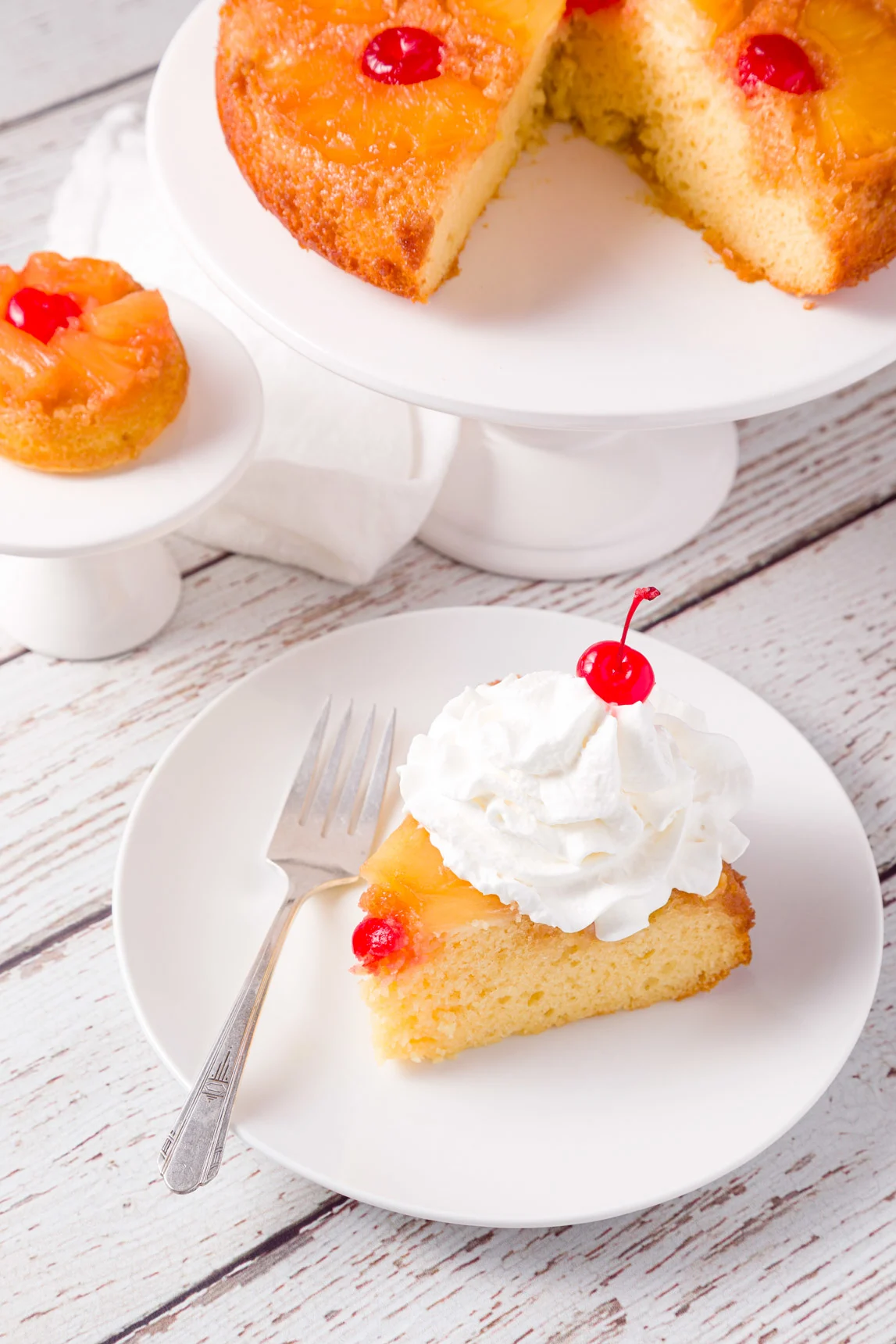 pineapple cake with whipped cream