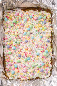 Easter Crack Candy in the baking pan