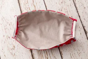 Inside view of the easy sew face mask