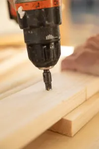 Drilling a countersink hole in the side rails for rung install 