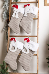 Handmade Christmas stockings with Initials