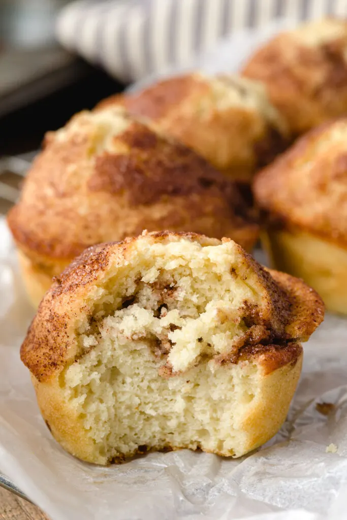 Bite out of a Cinnamon Muffin
