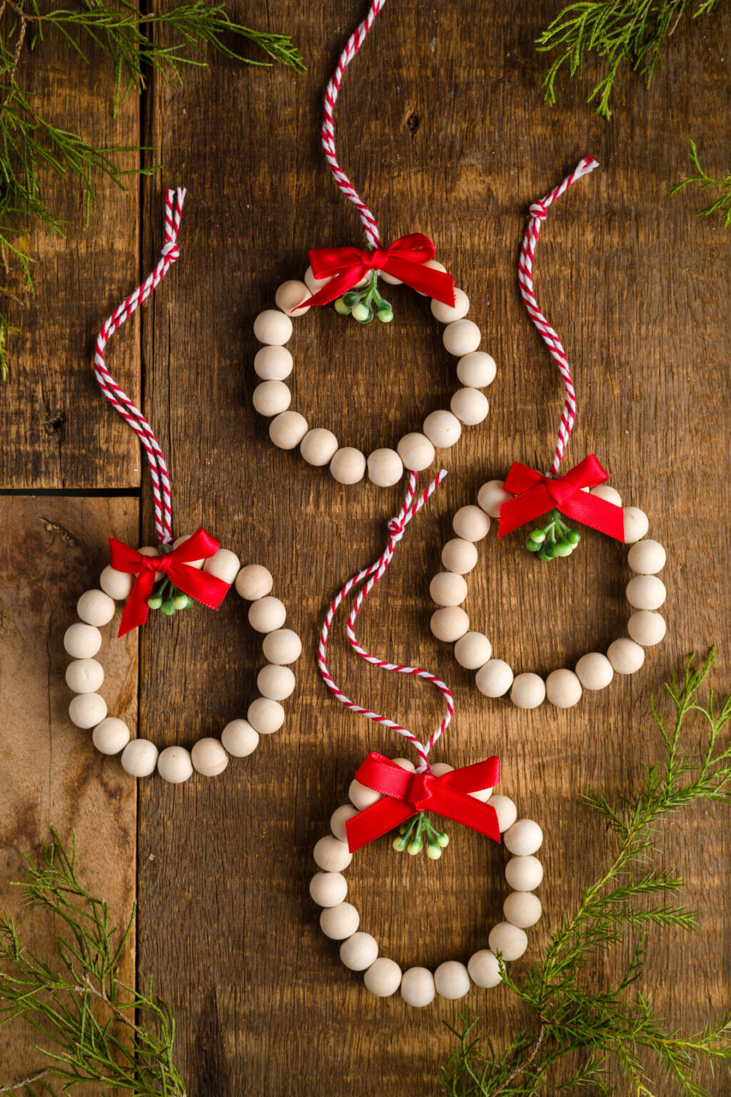 How To Make Wood Bead Christmas Ornaments Kippi At Home