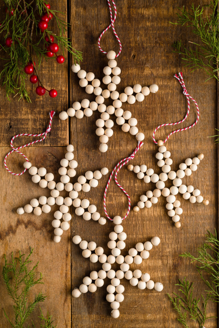 How to Make Wood Bead Christmas Ornaments Kippi at Home