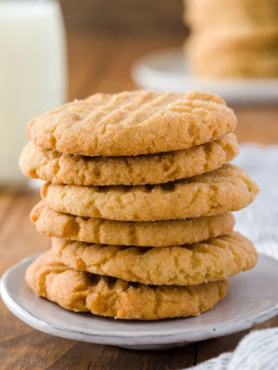 Milk and fresh baked peanut cookies