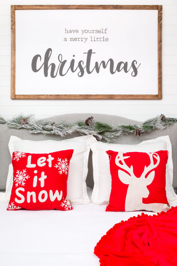 Christmas Pillows, throw and handmade Christmas sign