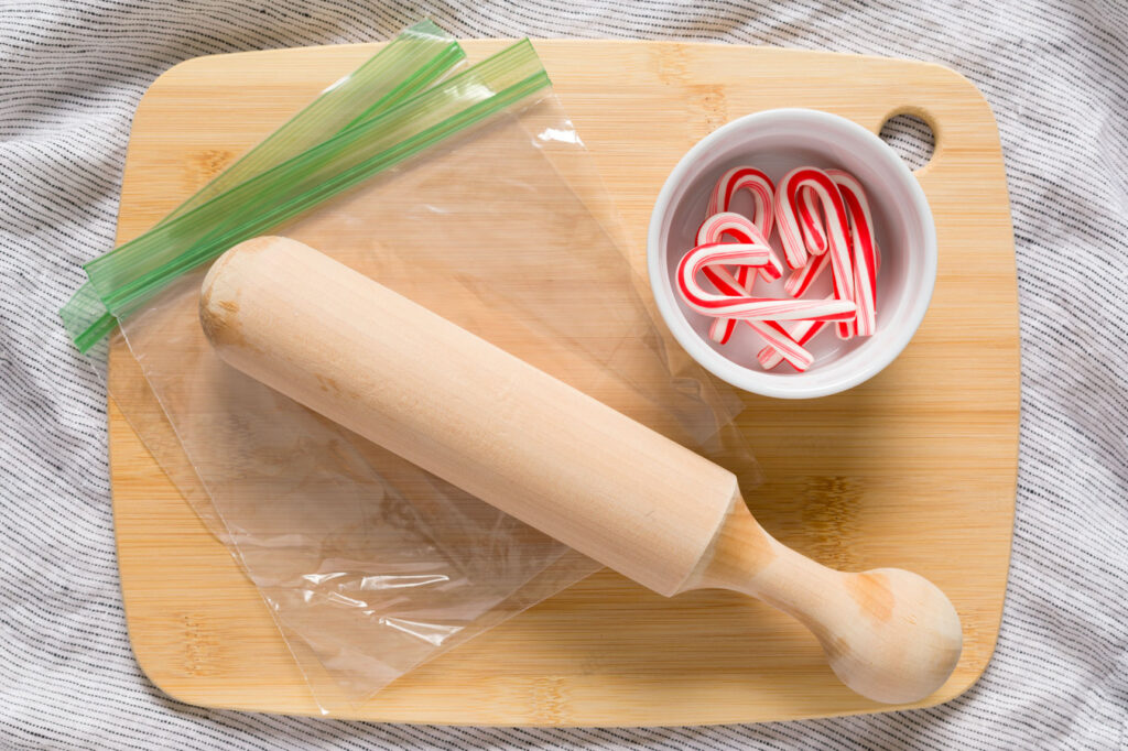 Candy canes and plastic sandwich bags