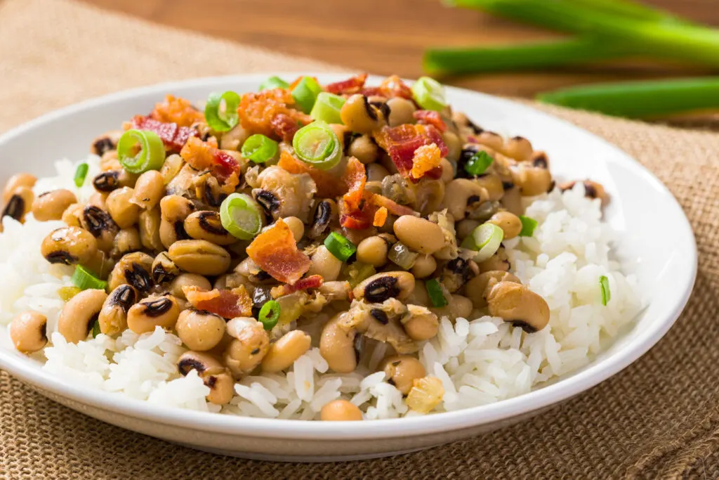 Black Eyed Peas over rice