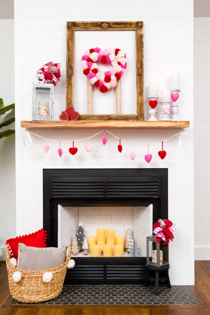 DIY Valentine's Mantle Decor