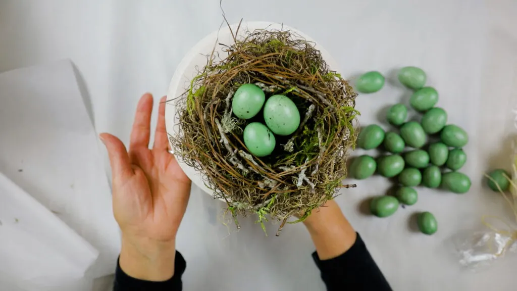 DIY tutorial for a Spring Nest with handmade Robins Eggs using