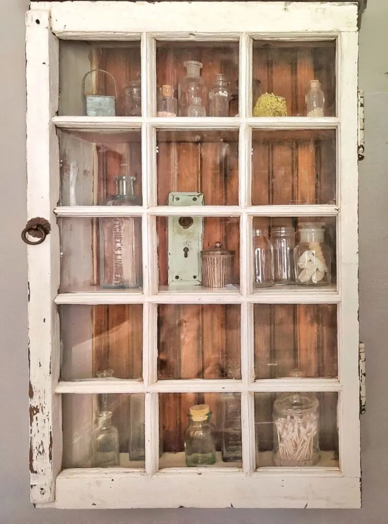 vintage window cabinet 