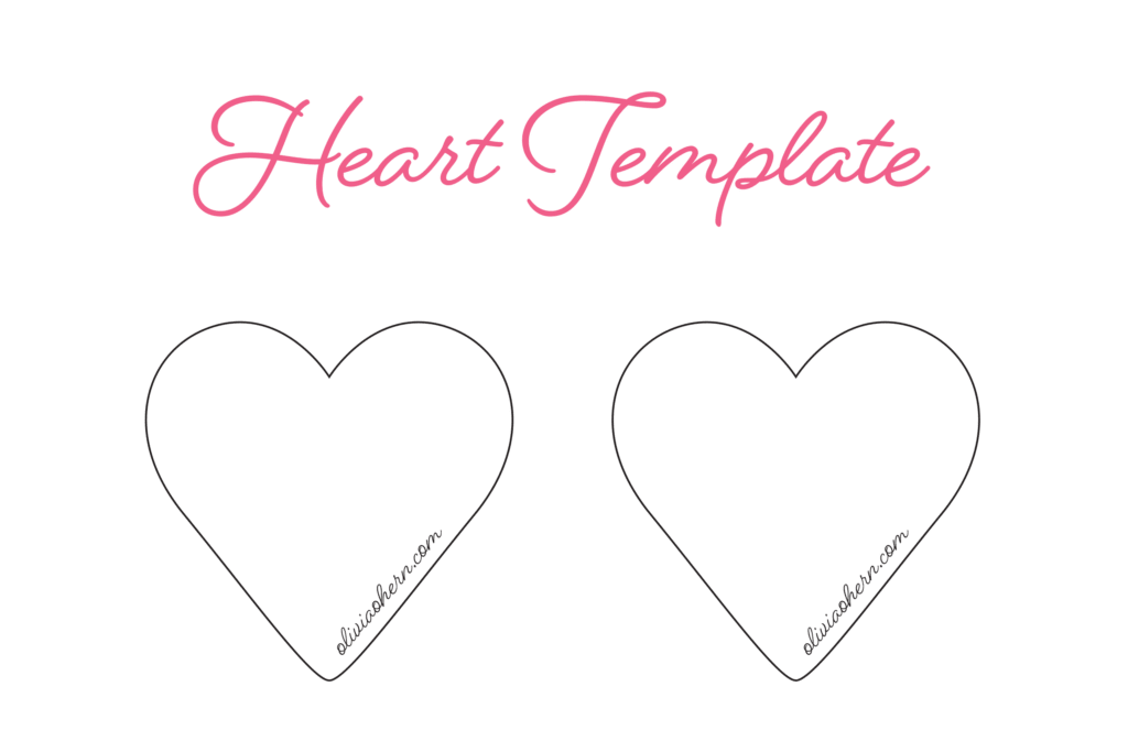 Printable Heart Outline SVG Template For Valentine's Day 