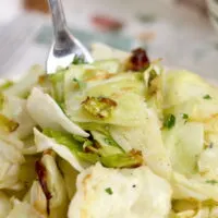 cooked air fryer cabbage on a plate