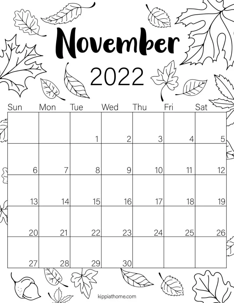 2022 November Calendar