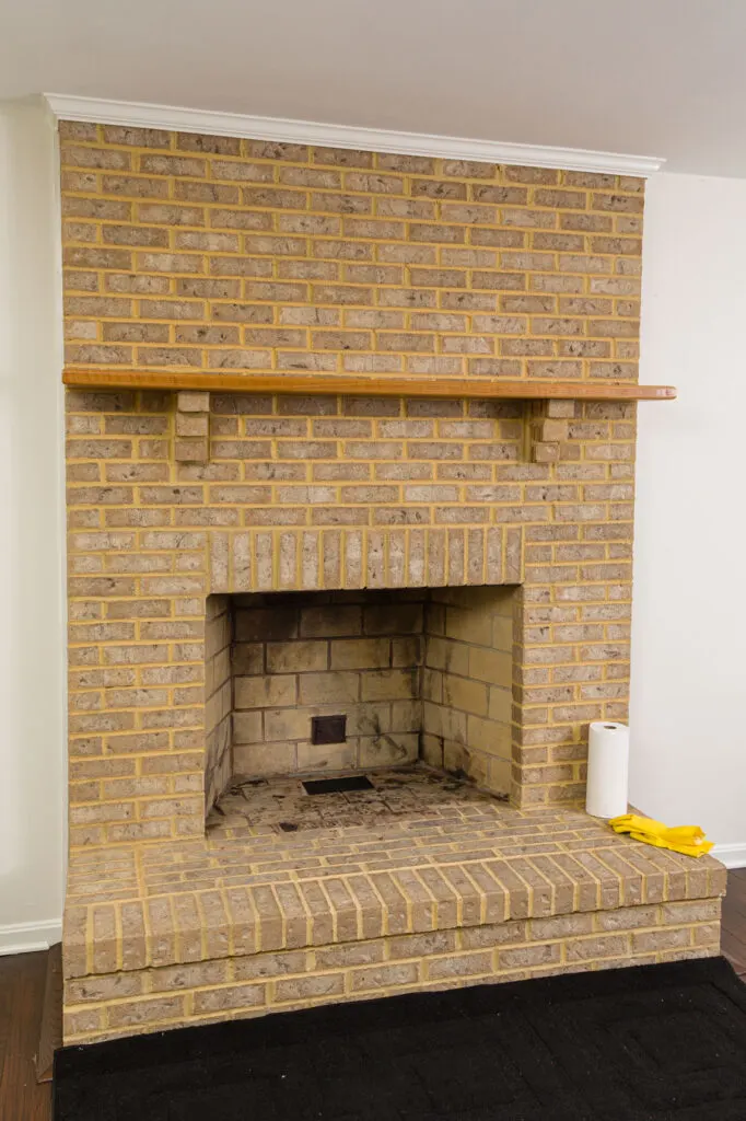 Brick Fireplace after it has been cleaned 