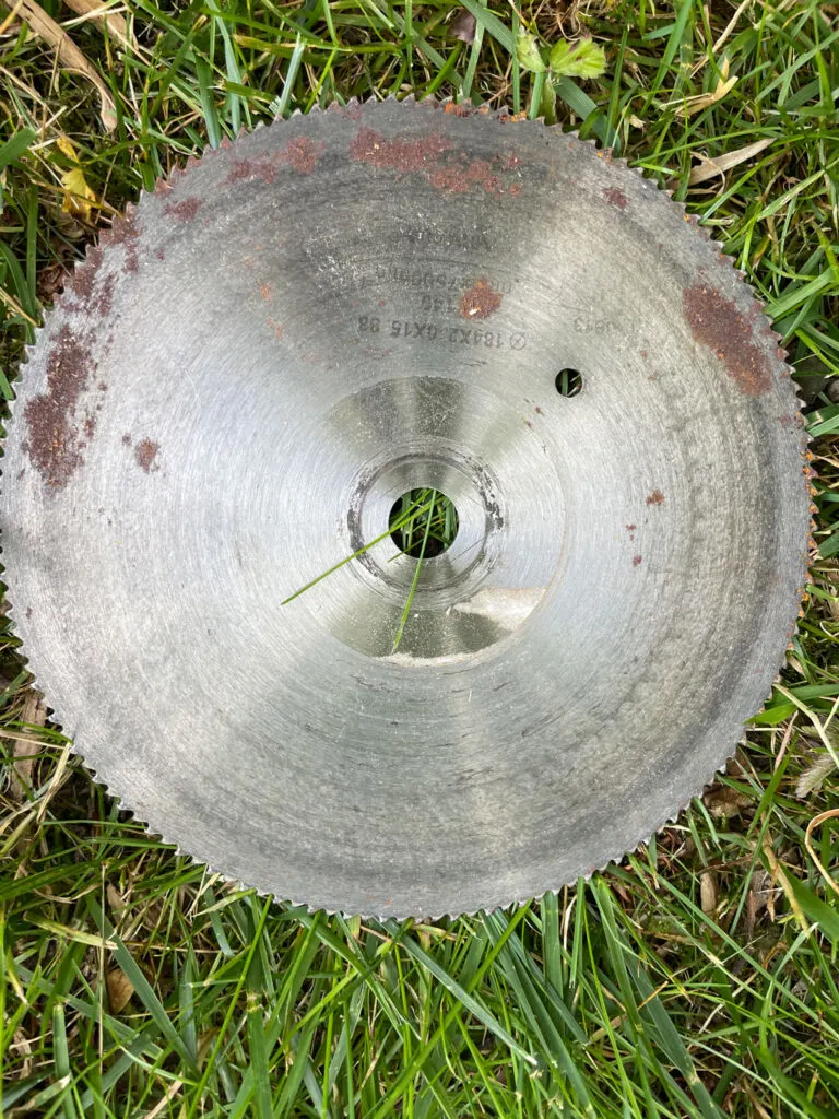 Old saw blade in the grass