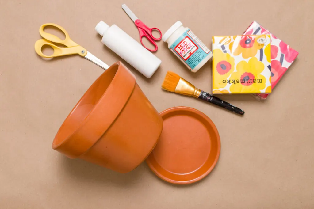 Crafting supplies on a table