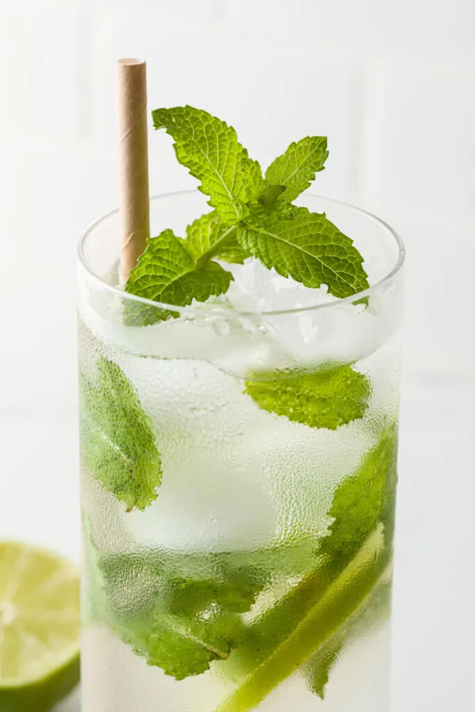 Mojito with a paper straw