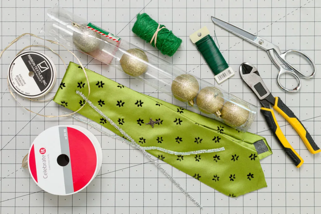 Craft supplies for tie ornaments